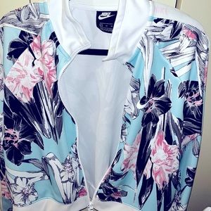 Large Nike sweat suit top in a tropical color